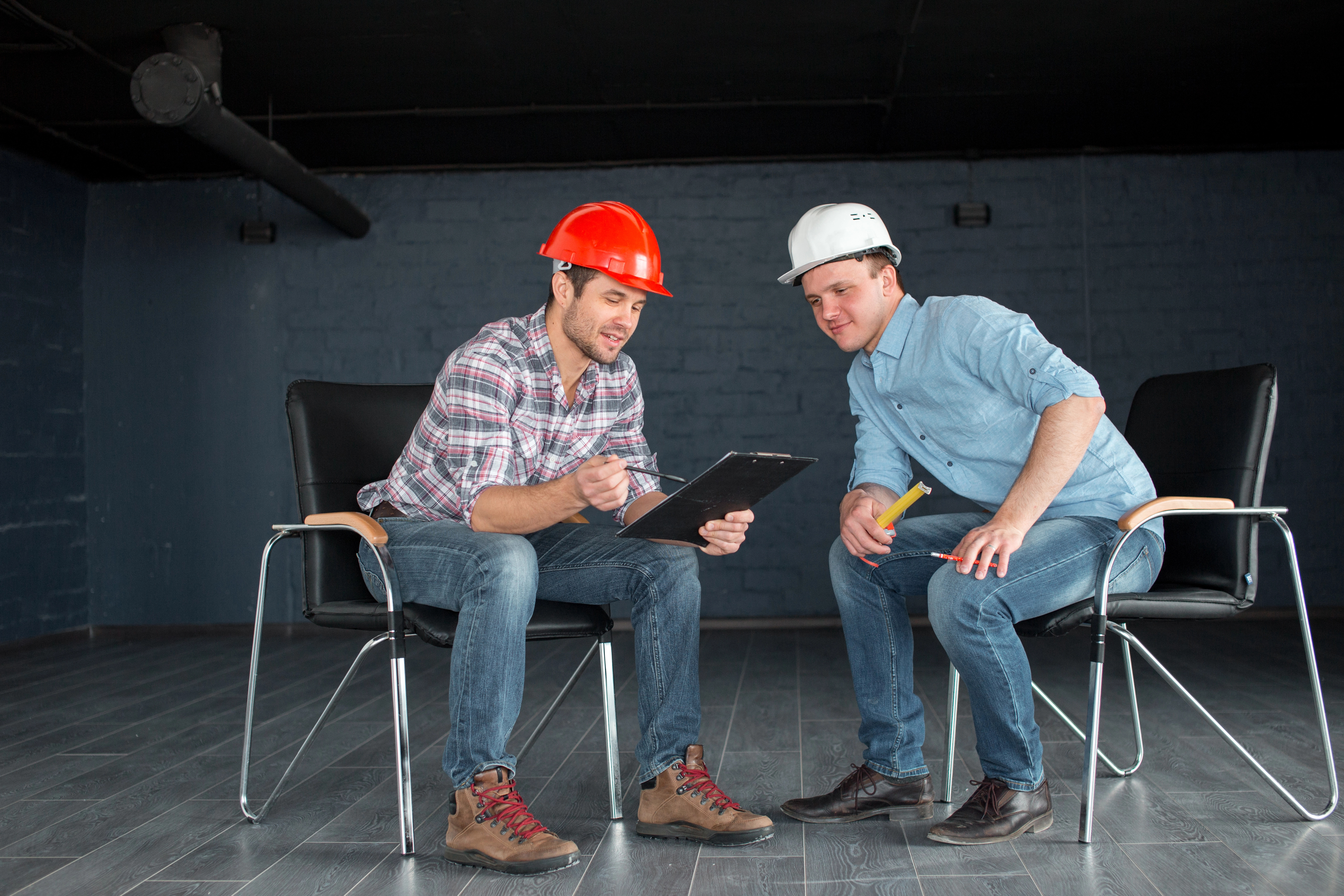 Technician reviewing building trend logs